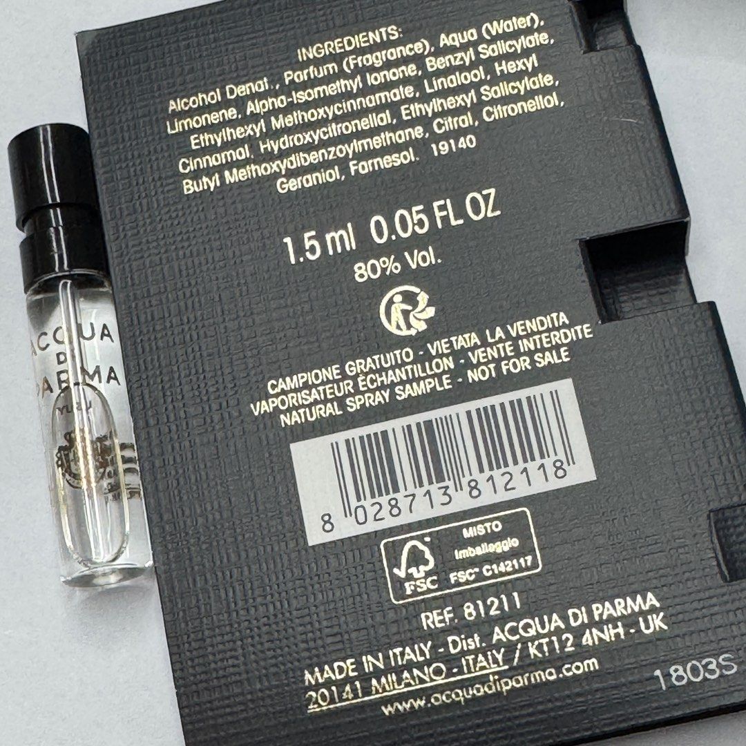 Acqua Di Parma Yuzu Edp 1,5 ml offisiell parfymeprøve