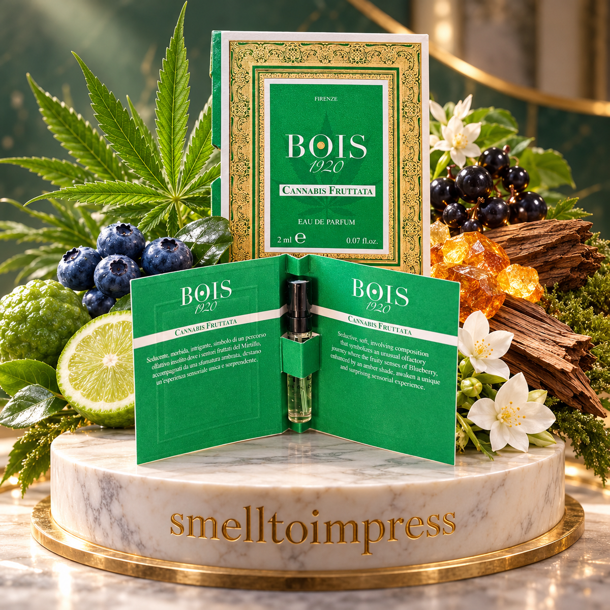 bilde av offisiell parfymeprøve Bois 1920 Cannabis Fruttata 2 ml