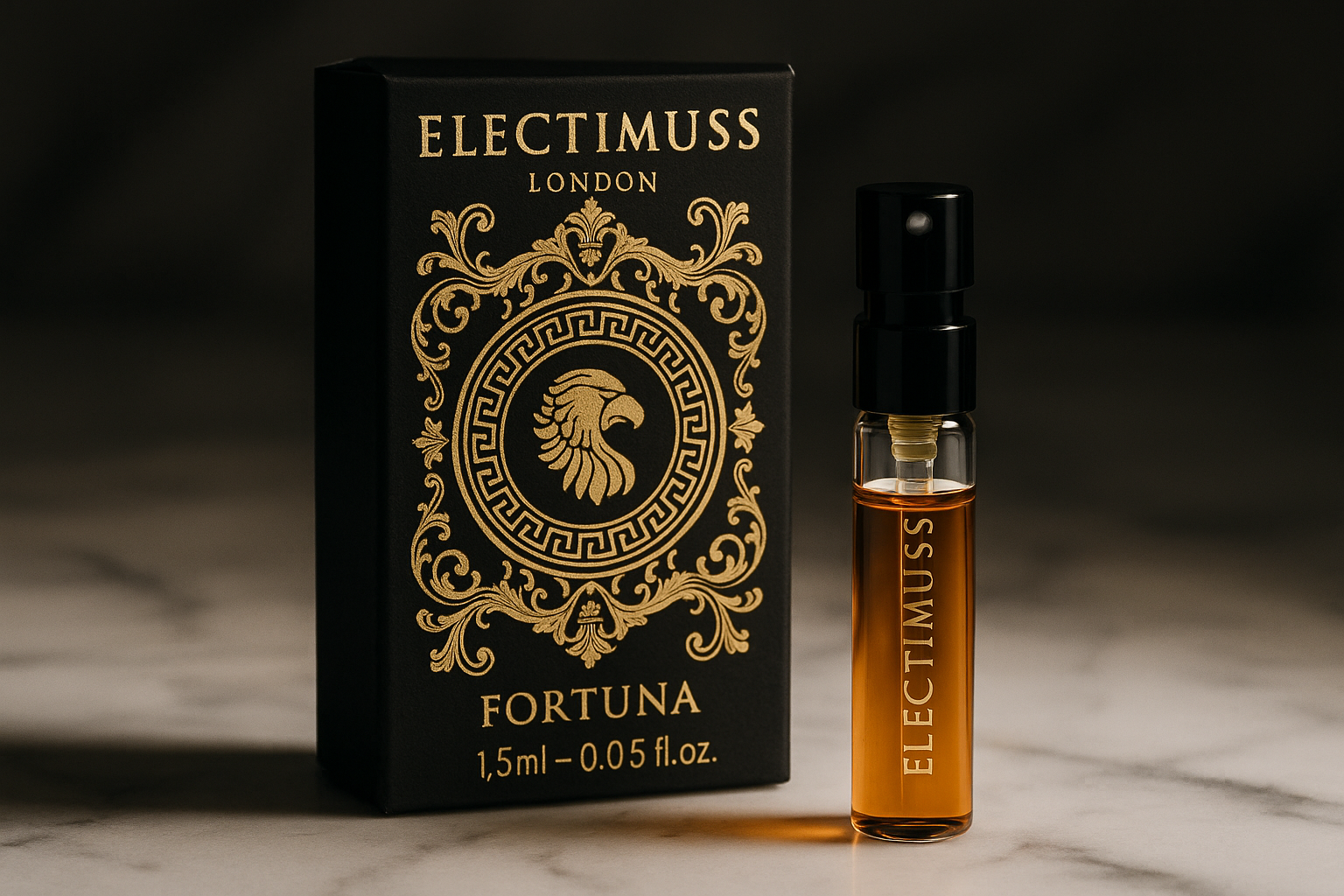 Electimuss London Fortuna 1,5ml 0,05 fl. oz. offisiell parfymeprøve Electimuss London Fortuna 1,5ml 0,05 fl. oz. offisiell parfymeprøve