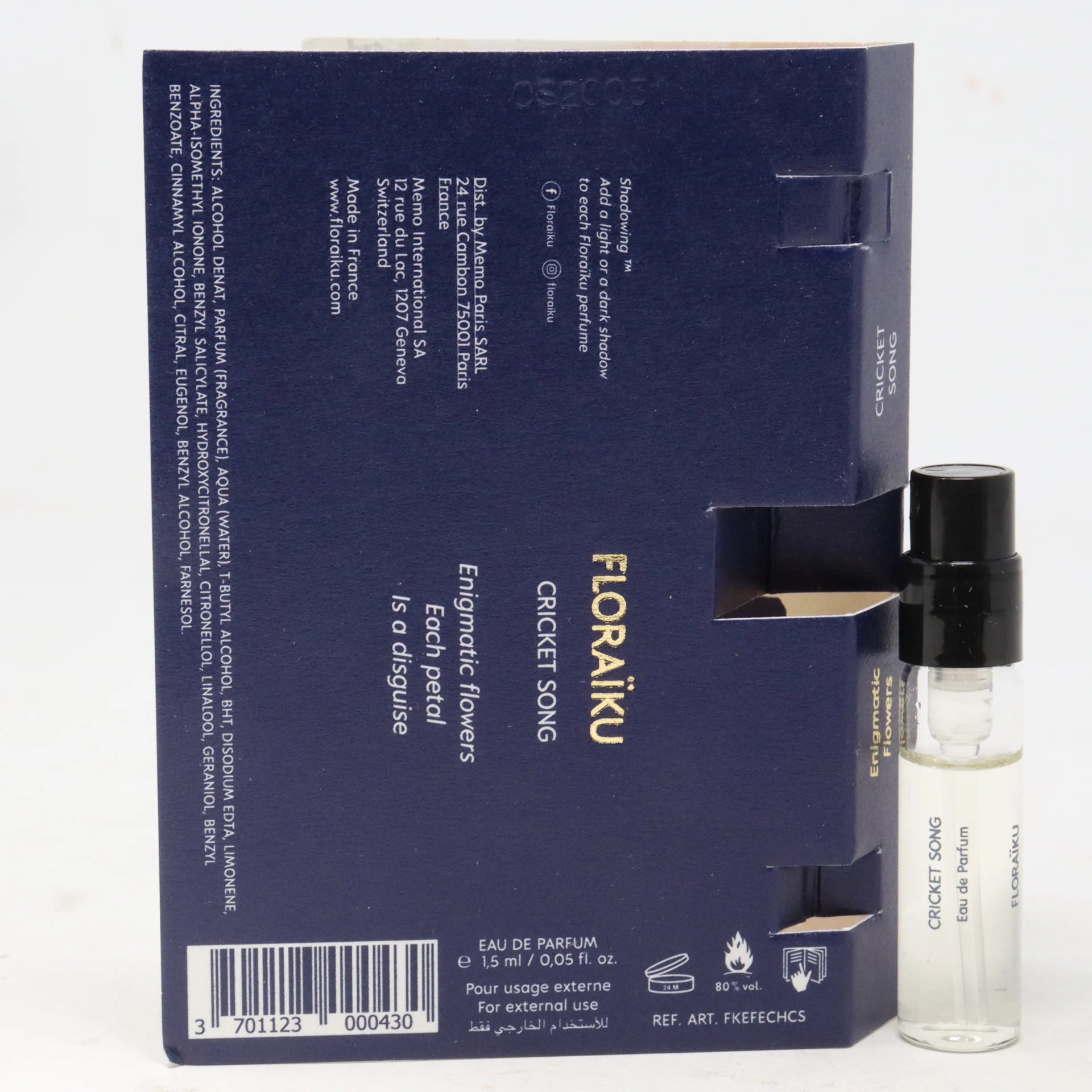 offisiell parfymeprøve av Floraiku Cricket Song duft 1,5 ml 0,05 fl. oz. offisiell parfymeprøve av Floraiku Cricket Song duft 1,5 ml 0,05 fl. oz.