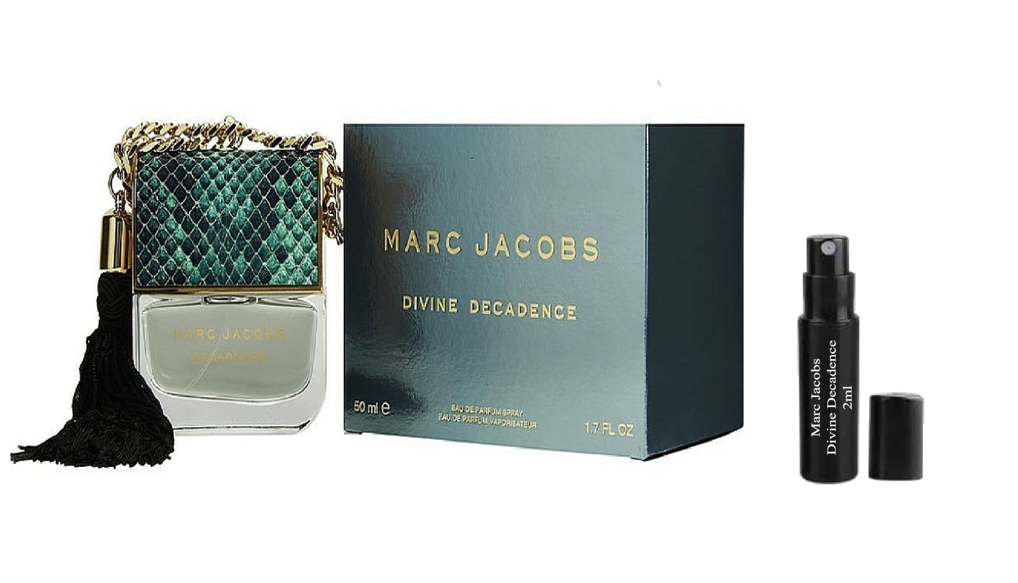 MARC JACOBS DIVINE DECADENCE 2ml parfymprov, MARC JACOBS DIVINE DECADENCE 2ml parfumeprøve, MARC JACOBS DIVINE DECADENCE 2ml parfumstalen, MARC JACOBS DIVINE DECADENCE 2ml muestra de parfume, MARC JACOBS DIVINE DECADENCE 6ml. o.z. parfüm minta, MARC