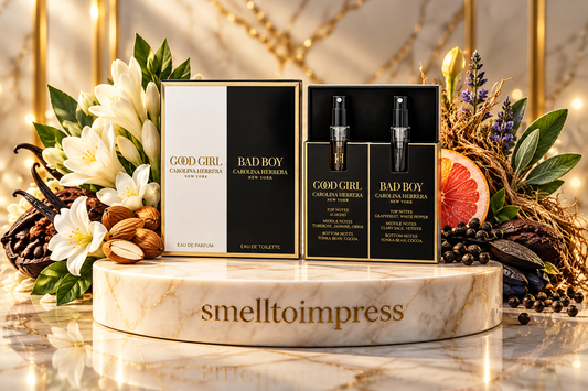 bilde av Carolina Herrera Good Girl 1,5 ml + Bad Boy 1,5 ml parfymeprøvesett