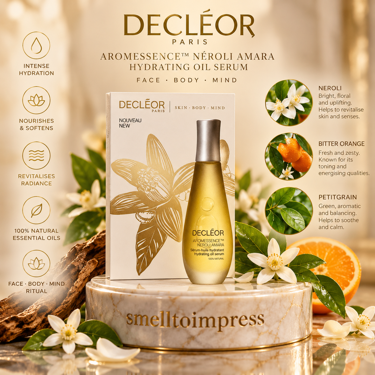 bilde av Decléor Aromessence Néroli Amara Hydrating Oil Serum 1 ml prøve