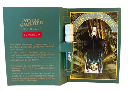 Jean Paul Gaultier Le Beau Le Parfum Intens offisiell parfymeprøve, Jean Paul Gaultier Le Beau Le Parfum Intens dufttester