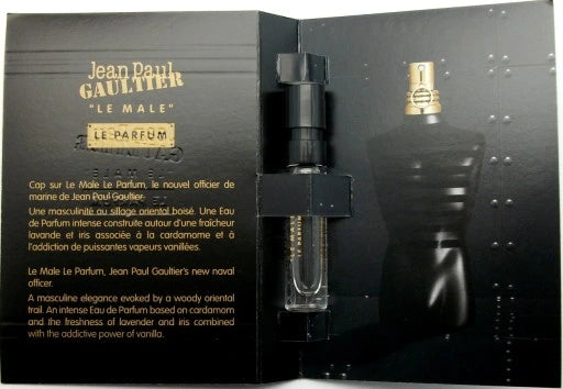 Jean Paul Gaultier Le Male Le Parfum Intense offisiell parfymeprøve, Jean Paul Gaultier Le Male Le Parfum Intense dufttesterprøve