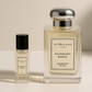 Jo Malone Raspberry Ripple 6 ml parfymeprøve ved siden av 100 ml flaske Jo Malone Raspberry Ripple