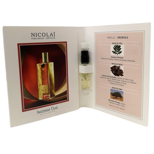 offisielle parfymeprøver av Nicolai Incense Oud-duft 1.8ml 0.07 oz.